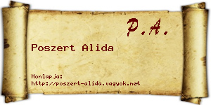 Poszert Alida névjegykártya